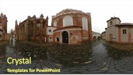  Presentation with church - Presentation theme featuring st francis and st bernard background and a tawny brown colored foreground