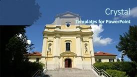  Presentation with croatia zagreb - Beautiful presentation theme featuring st-francis-xavier-church-zagreb backdrop and a ocean colored foreground