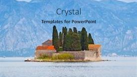  Presentation with kotor montenegro - PPT theme with st george island in the kotor bay near perast town in montenegro background and a light blue colored foreground