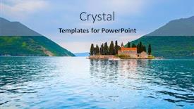  Presentation with kotor montenegro - Slide deck enhanced with st george island in the bay of kotor near perast town in montenegro background and a light blue colored foreground