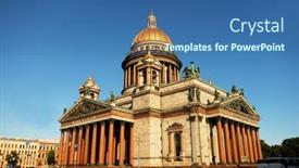  Presentation with architecture old - Presentation having st-isaac-s-cathedral-isaakievskiy background and a ocean colored foreground