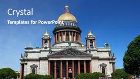  Presentation with saint - Slide deck featuring st-isaak-cathedral-church background and a ocean colored foreground