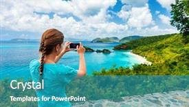  Presentation with back pack tourism - Presentation theme enhanced with st john island us virgin background and a teal colored foreground