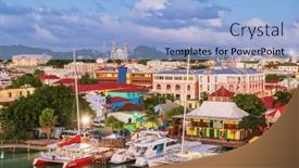  Presentation with dusk - Presentation design with st-john-s-antigua-overlooking background and a light blue colored foreground