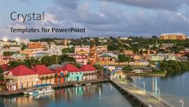  Presentation with dusk - Slide set having st-john-s-antigua-overlooking background and a light blue colored foreground