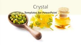  Presentation with plant - Presentation consisting of st-john-s-wort-plant background and a blonde colored foreground