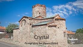  Presentation with john the baptist - Slide set enhanced with colombia vintage postal stamp background and a soft green colored foreground