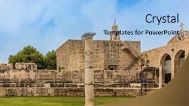  Presentation with middle east - Slide set with st john the baptist monastery background and a light blue colored foreground