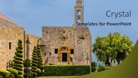  Presentation with middle east - Amazing slides having st-john-the-baptist-monastery backdrop and a light blue colored foreground