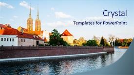  Presentation with europe history - Colorful presentation theme enhanced with st john the baptist backdrop and a sky blue colored foreground