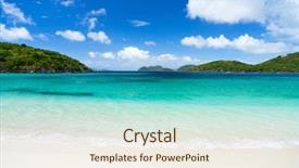  Presentation with virgin islands - Audience pleasing slides consisting of st john us virgin backdrop and a sky blue colored foreground