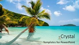  Presentation with virgin islands - Beautiful presentation theme featuring st john us virgin backdrop and a seafoam green colored foreground
