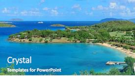  Presentation with blue mountain - Cool new slide set with st john virgin island backdrop and a teal colored foreground