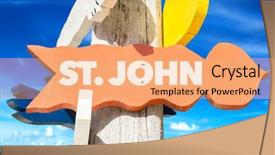  Presentation with welcome - Presentation theme with st john welcome sign background and a coral colored foreground