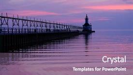  Presentation with joseph - PPT theme having st joseph north pier lights background and a coral colored foreground
