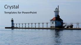  Presentation with joseph - PPT theme consisting of st joseph north pier lights background and a light blue colored foreground