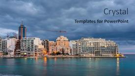  Presentation with malta - PPT layouts enhanced with st-julian-s-town background and a teal colored foreground