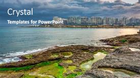  Presentation with malta - Colorful presentation design enhanced with st-julian-s-town backdrop and a teal colored foreground