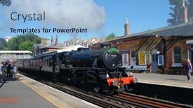  Presentation with steam train - Beautiful theme featuring st-leonards-on-sea-england backdrop and a light blue colored foreground