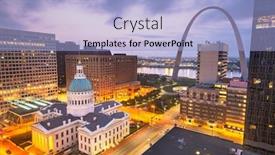  Presentation with usa - Presentation theme having st-louis-missouri-usa-downtown background and a light blue colored foreground