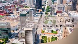  Presentation with usa - Audience pleasing PPT theme consisting of st-louis-missouri-usa-downtown backdrop and a soft green colored foreground