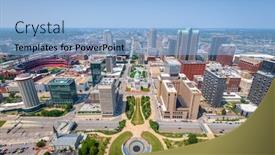  Presentation with usa - PPT theme enhanced with st-louis-missouri-usa-downtown background and a light blue colored foreground