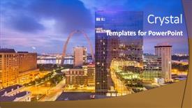 Presentation with usa - Colorful PPT layouts enhanced with st-louis-missouri-usa-downtown backdrop and a cobalt blue colored foreground