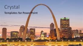  Presentation with usa - Beautiful slide set featuring st-louis-missouri-usa-downtown backdrop and a light blue colored foreground