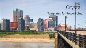  Presentation with usa - Theme with st-louis-missouri-usa-downtown background and a light blue colored foreground