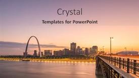  Presentation with usa - Amazing slide deck having st-louis-missouri-usa-downtown backdrop and a coral colored foreground