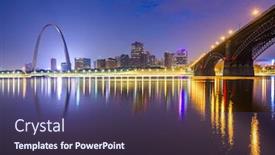  Presentation with cityscape - PPT theme enhanced with st-louis-missouri-usa-downtown background and a violet colored foreground