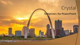  Presentation with cityscape - Beautiful slide deck featuring st-louis-missouri-usa-downtown backdrop and a yellow colored foreground