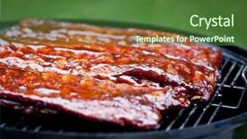  Presentation with bbq flier - Theme enhanced with st louis style bbq ribs background and a tawny brown colored foreground