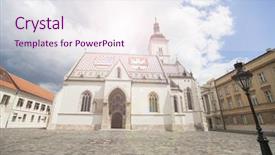 Presentation with church building - Cool new PPT layouts with st mark church and croatian backdrop and a sky blue colored foreground