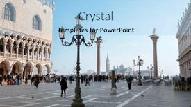  Presentation with venice - Presentation theme featuring st-mark-s-square-venice background and a light blue colored foreground