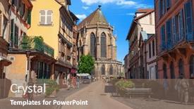  Presentation with church - PPT theme with st-martin-church-in-colmar background and a coral colored foreground