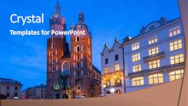  Presentation with role of mary poppins - Colorful theme enhanced with st mary basilica in krakow backdrop and a cobalt blue colored foreground