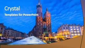  Presentation with role of mary poppins - PPT theme featuring st mary basilica in krakow background and a cobalt blue colored foreground