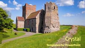  Presentation with church - Cool new presentation theme with st mary in castro saxon backdrop and a tawny brown colored foreground