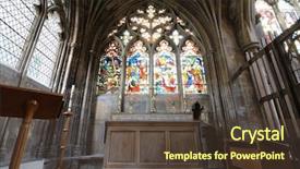  Presentation with england - Colorful PPT layouts enhanced with st mary's cathedral interior backdrop and a tawny brown colored foreground