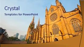  Presentation with sydney - Presentation theme featuring st mary's cathedral background and a light blue colored foreground