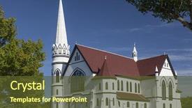  Presentation with catholic mary - Presentation design enhanced with st mary's catholic church background and a tawny brown colored foreground