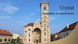  Presentation with roman catholic - PPT theme having st michael roman catholic cathedral background and a teal colored foreground