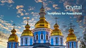  Presentation with monastery - Presentation theme having st-michael-s-golden-domed background and a ocean colored foreground