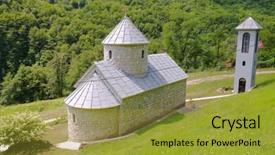  Presentation with monastery - Amazing PPT theme having st michael the archangel monastery backdrop and a  colored foreground