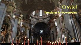  Presentation with gothic - Slide deck consisting of st nicholas cathedral interior background and a tawny brown colored foreground