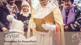  Presentation with reading bible - Colorful presentation theme enhanced with st-nicholas-reading-stories backdrop and a coral colored foreground