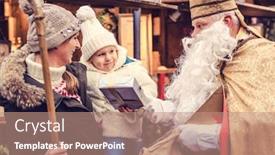  Presentation with meeting family - Amazing presentation design having anticipating - st nicholas with his staff backdrop and a coral colored foreground