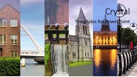  Presentation with dublin - Audience pleasing theme consisting of st patrick cathedral ha penny backdrop and a light blue colored foreground