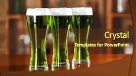  Presentation with saint patrick day - PPT theme with st patricks - st patrick day concept glasses background and a tawny brown colored foreground